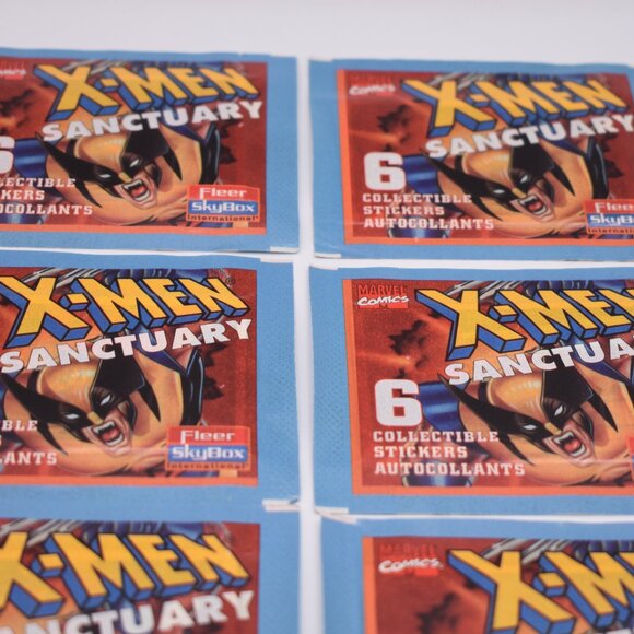 1996 Marvel Comics X-Men Sanctuary 6 Collectible Stickers Pack Made by Panini - Picture 4 of 7